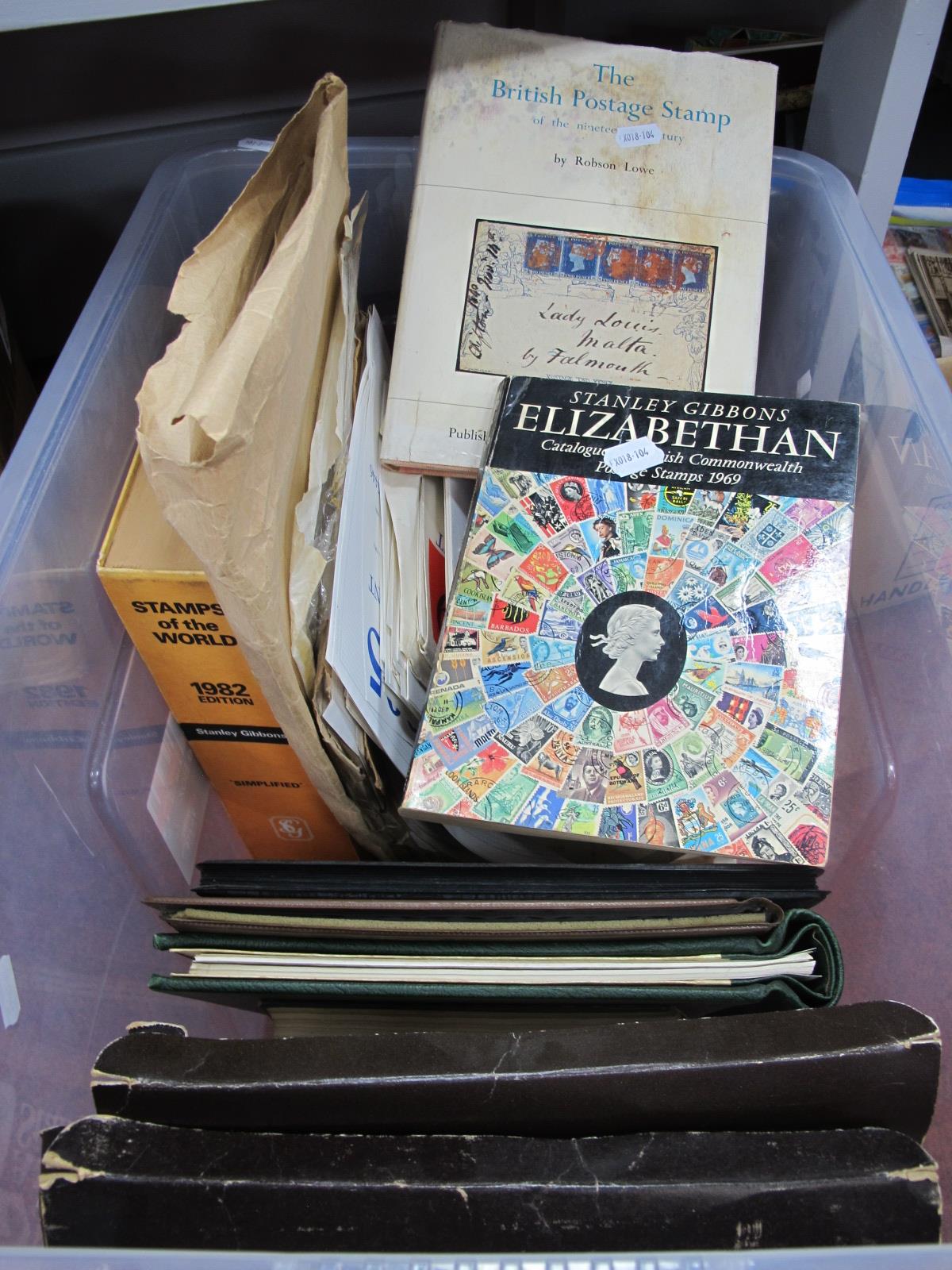 A Large Box Containing Empty Stamp Albums and Philatelic Publications, comprising of two S.G '