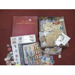 World Stamps, in packets, loose in box and sparsely mounted in an 'Ideal' album (no British