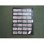 G.B A Stocksheet Containing Twenty Seven KGV Seahorse 2/6d Stamps, mostly good to fine usedm a few