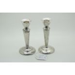 A Pair of Arts & Crafts Style Hallmarked Silver Dressing Table Candlesticks, J. Gloster Ltd.,