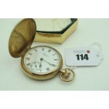 Waltham USA; A 9ct Gold Cased Hunted Pocketwatch, the signed dial with Arabic numerals and seconds