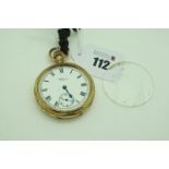 Waltham USA; A Gold Plated Cased Openface Pocketwatch, the signed dial with Roman numerals and