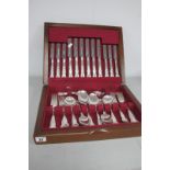 A Six Setting Canteen of Kings Pattern Plated Cutlery, the knife blades stamped "Lancelot of