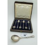 A Set of Sox Hallmarked Silver Coffee Spoons, Hukin & Heath Ltd, Birmingham 1921, i original