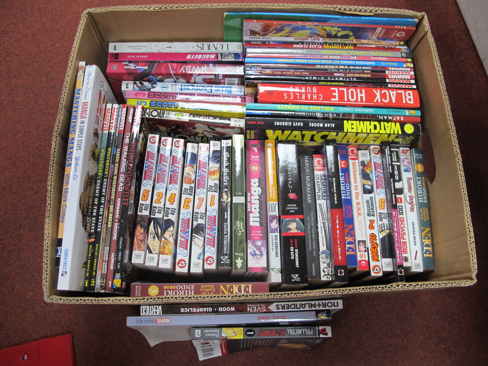 In Excess of Fifty Comic Books, Graphic Novels, Manga literature to include Watchmen, Blue Exorcist,