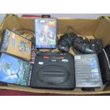 A Sega Mega Drive II 16-Bit Gaming Console, (untested - sold for parts only), two control pads,