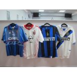 Football Shirts - A.C Milan, lotto blue away with 'Opel' logo. Adidas white 'Opel' logo size S.