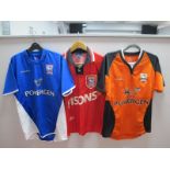 Football Shirts - Ipswich Town, Umbro red away 'Fisons' logo size 3, circa 1993-5, Punch home and