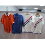 Football Shirts - Holland, by Nike circa 1997-8 home size 36/38. Blue away 36/38 two white with blue