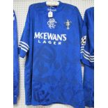 Glasgow Rangers Match Worn/Player Issue Blue Shirt, by Adidas, for the 1994 Tennants Scottish Cup