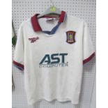 Aston Villa Reebok White Away Shirt, 'Ast Computer' logo, size 34/36