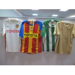 Football Shirts - Valencia, Nike home and away bearing 'Toyota' logo both size S. Real Betis Kappa