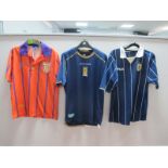 Football Shirts - Scotland, circa 1993-5 orange and purple stripe away, size S, home Fila circa