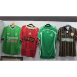 Football Shirts - Lens Olympic Black, Yellow and Red Pinstripes Bearing 'Shopi' Logo, Nike red '