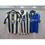 Football Shirts - Juventus, Kappa home 'Liberta Digitale;' logo, blue away 'Sony' logo. Nike home '