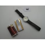 Services Navigator Vintage Gent's Wristwatch, on a strap; together with a Ronson lighter and another