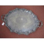 A J. B. Chatterley & Sons Twin Handled Plated Tray, of shaped design with engraved decoration and