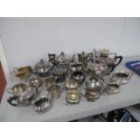 A Collection of Assorted Plated Tea Wares :- One Box