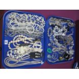 Assorted Costume Jewellery, including imitation pearls, large sparkly spider bangle, necklaces,