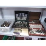 Assorted Plated Cutlery, including Kings Pattern canteen, further cased and loose cutlery.