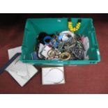 Imitation Pearl Bead Necklaces, diamanté, bangles and other costume jewellery :- One Box