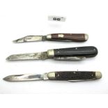 I.X.L. George Wostenholme, two blades, polished horn scales, nickel silver bolster, brass linings,
