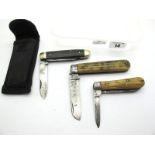 Humphrey Radiant Sheffield, two blades, polished horn scales, n/s bolster, brass linings, in case,