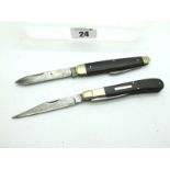 William Rodgers Sheffield, two blades, horn scales, large brass bolster, brass linings, 9cm; Johnson