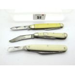 I.XL George Wostenholm, faux scales, two blades, n/s bolsters, brass linings, 7.5cm; Nowill and