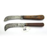 George Butler & Co Bill Hook/Pruner, 23cm long; plus Thomas Turner bill hook/pruner, 24.5cm long. (