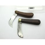 I.X.L. George Wostenholme Pruning Knife, with wood scales and brass bolster, 10.5cm; a Whitby
