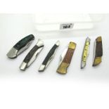 Pocket Knives, six in total, approximately, 7.5cm each, no names. (6)