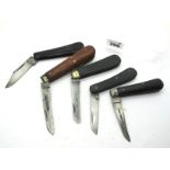 Pocket Knives - Eye Witness, one blade, 9.5cm; Thomas Turner & Co., one blade, wooden scales, 10.