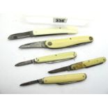 Pocket Knives with Faux Ivory Scales - George Wostenholm with two blades, 8.5cm; Newton & Co,