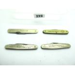 Thomas Turner Sheffield; Two blades, nickel silver scales, advertising 'F.G. Brown Builders