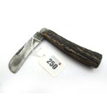 Brumby & Middleton, Sheffield Flat Bottom Knife, stag scales, clicks shut on opening and closing,