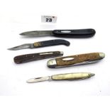 I.XL George Wostenholm, two blade, plastic scales, brass linings, lanyard ring, 6cm; unnamed