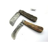 Herbert Robinson & Co, stag scales, steel bolster, 10.5cm; Footprint, single blade, stag scales,