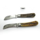Joseph Rodgers, stag scales, single steel bolster, 10.5cm; Brookes and Crookes, single blade