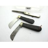 Turners & Co Multi Blade Knife, with mother of pearl scales, 9cm, a Sheffield made pruning knife and