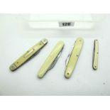 Pocket Knives:- Thomas Turner and Co, faux ivory scales, two blades, 8.5cm; Warrented Quality,