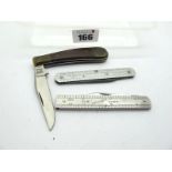 Pocket Knives in the Shape of a Ruler - H. Fisher Stainless Sheffield, two blades with