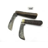 Pocket Knives - John Petty & Son, Sheffield, single blade pruner, stag scales, steel bolster, 11cm