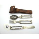 John Watts Combination Knife, fork and spoon, patent applied for in stainless steel, 16cm, in fitted