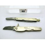 Mappin and Webb (Trustworthy), three blade, n/s scales, stamped A.P.Gallwey 1894, lanyard ring
