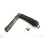 Sailor's Knife; T. Turner & Co Best Steel (Encore), stag scales. copper lanyard ring, 12cm.