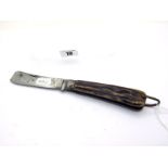 Thomas Turner & Co (Encore Works); Sailors Knife, stag scales. copper lanyard ring, 12cm closed.