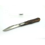 George Wostenholm Sheffield I.XL Lock Knife, stag scales, single bolster, 24cm open.