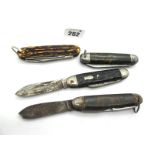 Richards of Sheffield, four pocket knives, 9-10cm. (4)