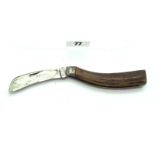 Saynor Crookes and Rydal Flat Bottom Pruning Knife, stag scales, 10cm.